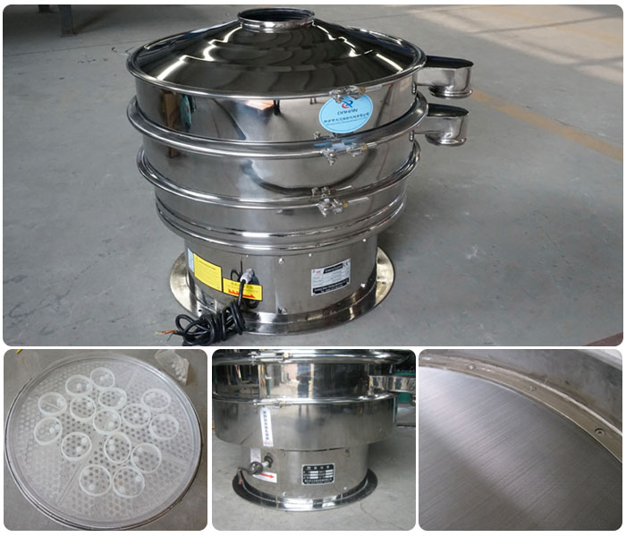 1000型全不銹鋼振動篩細(xì)節(jié)展示:振動篩網(wǎng),震動篩底座,振動篩篩網(wǎng)。